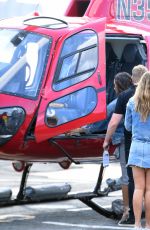 DEMI LOVATO Boarding an Helicopter in New York 08/19/2017