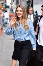 ELIZABETH OLSEN Arrives at Ed Sullivan Theater in New York 08/03/2017