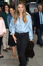 ELIZABETH OLSEN Arrives at Ed Sullivan Theater in New York 08/03/2017