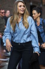 ELIZABETH OLSEN Arrives at Ed Sullivan Theater in New York 08/03/2017