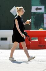 ELLE FANNING Our for Iced Coffee in New York 08/26/2017