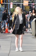 ELLE FANNING Out and About in New York 08/26/2017