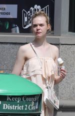 ELLE FANNING Out and About in New York 08/27/2017