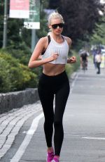 ELSA HOSK in Tights Out Jogging in New York 08/03/2017