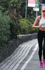ELSA HOSK in Tights Out Jogging in New York 08/03/2017
