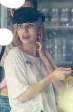 EMMA ROBERTS Out for Ice Coffee at Juice Press in New York 08/04/2017