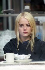 EMMA STONE on the Set of Maniac in New York 08/14/2017