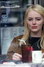 EMMA STONE on the Set of Maniac in New York 08/14/2017