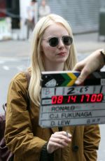 EMMA STONE on the Set of Maniac in New York 08/14/2017