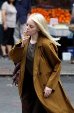 EMMA STONE on the Set of Maniac in New York 08/15/2017