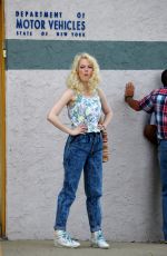 EMMA STONE on the Set of Maniac in New York 08/24/2017