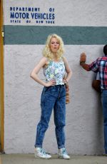 EMMA STONE on the Set of Maniac in New York 08/24/2017