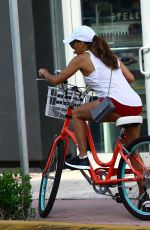 EVA LONGORIA Riding a Bike Out in Miami 08/06/2017