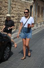 GAL GADOT in Denim Skirt Out in Tel Aviv 08/30/2017