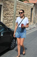 GAL GADOT in Denim Skirt Out in Tel Aviv 08/30/2017