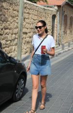 GAL GADOT in Denim Skirt Out in Tel Aviv 08/30/2017