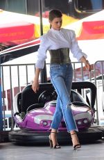 GEORGIA FOWLER on the Set of a POhotoshot at Coney Island 08/23/2017