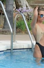 GEORGIA HARRISON in Swimsuit at a Pool in Ibiza 08/18/2017