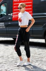 GIGI HADID Arrives at Her Apartment in New York 08/28/2017