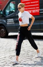 GIGI HADID Arrives at Her Apartment in New York 08/28/2017