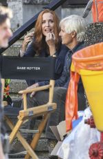 GILLIAN ANDERSON on the Set of X-Files Series in Vancouver 08/16/2017