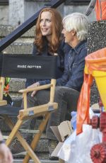 GILLIAN ANDERSON on the Set of X-Files Series in Vancouver 08/16/2017