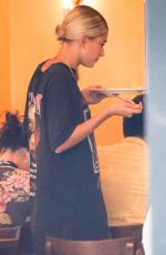 HAILEY BALDWIN in Fishnets Out in Manhattan 07/31/2017