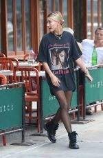 HAILEY BALDWIN in Fishnets Out in Manhattan 07/31/2017