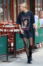 HAILEY BALDWIN in Fishnets Out in Manhattan 07/31/2017