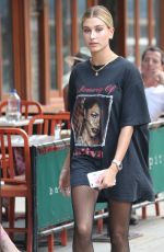 HAILEY BALDWIN in Fishnets Out in Manhattan 07/31/2017