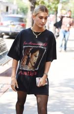 HAILEY BALDWIN in Fishnets Out in Manhattan 07/31/2017