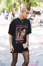 HAILEY BALDWIN in Fishnets Out in Manhattan 07/31/2017