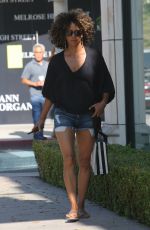 HALLE BERRY in Demin Short Shopping at Melrose Ave in West Hollywood 08/12/2017