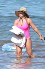 HILARY DUFF in Swimsuit at a Beach in Kihei 08/06/2017