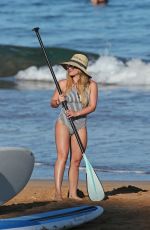 HILARY DUFF in Swimsuit on the Beach in Maui 08/03/2017