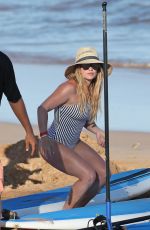 HILARY DUFF in Swimsuit on the Beach in Maui 08/03/2017