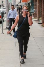 HILARY DUFF Out in Beverly Hills 08/16/2017