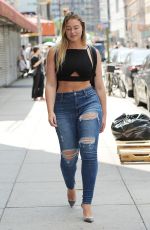 ISKRA LAWRENCE in Ripped Jeans Out in New York 08/24/2017