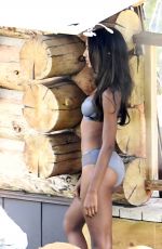 JASMINE TOOKES on the Set of  VS Holiday Catalog in Aspen 08/14/2017
