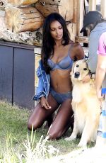 JASMINE TOOKES on the Set of VS Holiday Catalog in Aspen 08/15/2017