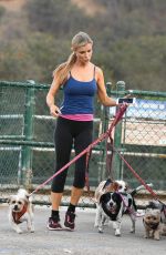 JOANNA KRUPA Out with Her Dogs in Los Angeles 08/30/2017
