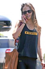 JORDANA BREWSTER Leaves Kreation Organic Juicery in Brentwood 08/28/2017