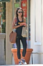 JORDANA BREWSTER Leaves Kreation Organic Juicery in Brentwood 08/28/2017