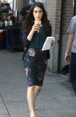 JUSTINE COTSONAS Takes a Beverage Break on Sneaky Pete Set 08/09/2017
