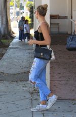 KARA DEL TORO in RIpped Jeans at Le Pain Quotidien in Hollywood 08/21/2017