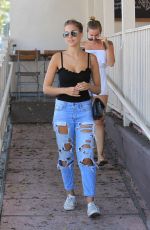 KARA DEL TORO in RIpped Jeans at Le Pain Quotidien in Hollywood 08/21/2017