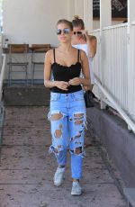 KARA DEL TORO in RIpped Jeans at Le Pain Quotidien in Hollywood 08/21/2017