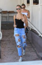 KARA DEL TORO in RIpped Jeans at Le Pain Quotidien in Hollywood 08/21/2017