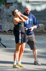 KATE HUDSON Shows Haircut on the Set Sister in Los Angeles 08/21/2017