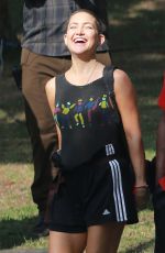 KATE HUDSON Shows Haircut on the Set Sister in Los Angeles 08/21/2017